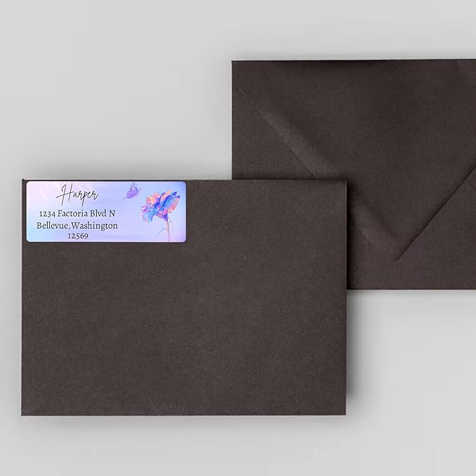 LINMAGCO Personalized Return Address Labels Gold 500 Pcs Mail Labels for Envelopes Weddings Self Adhesive Rectangle Elegant Name Stickers……