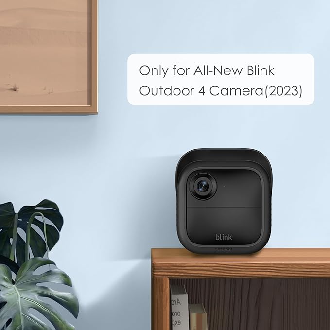 CaseBot Silicone Case for Blink Outdoor 4 (4th Gen) /2K+ - [3-Pack] Weatherproof Skin Cover with Hat Brim Accessories for Blink Outdoor 2K+ Smart Security Camera, Black