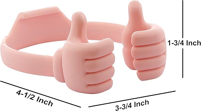Honsky Thumbs-up Cell Phone Stand Holder, Tablet Stand Cradle for Desk Desktop Smartphone Cellphone Mobile Phone Tablets - Universal Adjustable Flexible - Pink