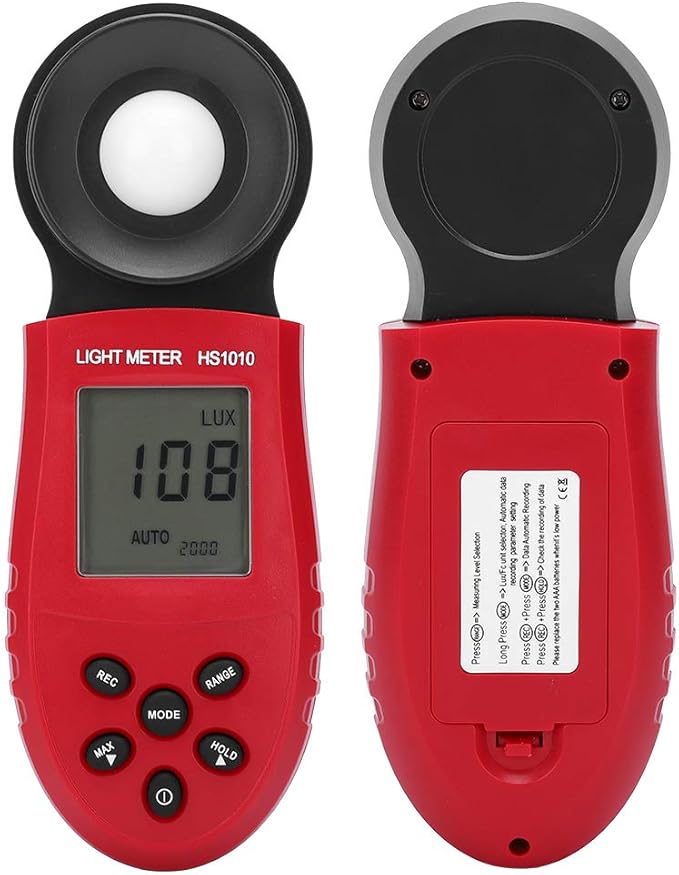 Digital Lux Meter Light Meter Handheld Illuminance Tester for Indoor Lighting Plants Photography Home and Office Use