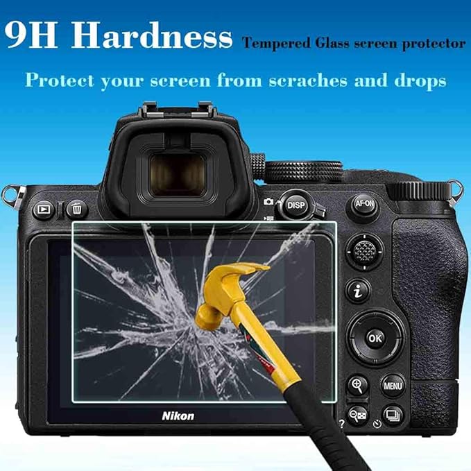 Screen Protector for Nikon Z5 II Z50 II Z5 Zf Z6 III Z6 Z7 Z6II Z7 II Z8 Z9 Z 5 Z f Z 50 II Camera & Hot Shoe Cover,ULBTER 0.3mm 9H Hardness Tempered Glass Saver Anti-Scrach Anti-Bubble Anti-Dust [2+3Pack]
