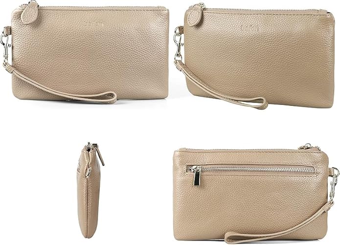 befen Genuine Leather Wristlet Clutch RFID Blocking Bag Cell Phone Wallet Purse Wristlet Wallet Purses and Handbags for Women