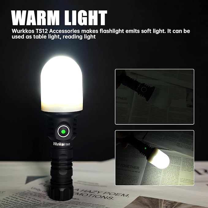Wurkkos TS12 SFT25R LED Mini Flashlight Rechargeable,1350 High Lumens EDC Flashlight, Super Bright Small LED Flash Light, IP68 Waterproof Pocket Flashlight for Camping, Outdoors, Emergency
