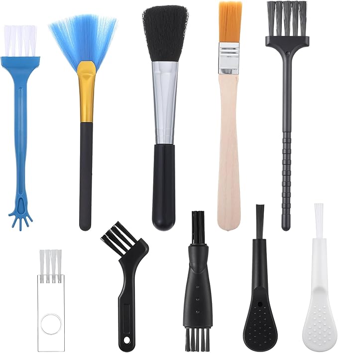 Bewudy 10 PCS Mini Keyboard Cleaning Brushes Kit, Anti-Static Electronic Dust Cleaning Brushes with PP Bristles, for Computer Keyboard, Motherboard, Camera, Small Space