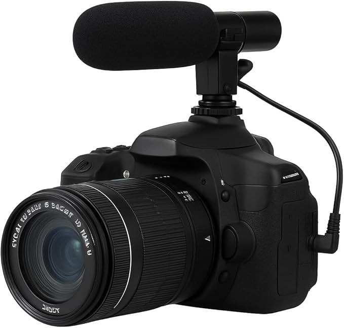 Acuvar Mini Shotgun Microphone for Camera & Smartphone, External Camera Mic for DSLR, Camcorder & Phone, 3.5mm Plug, Vlogging & YouTube
