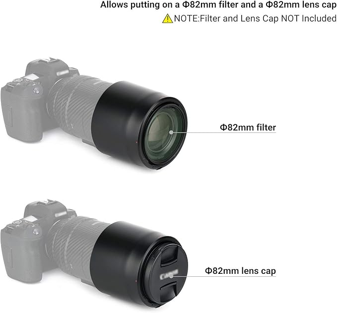 Lens Hood for Canon RF 135mm F1.8 L is USM and RF 600mm F11 is STM Lens,RF 135mm RF 600mm Lens Hood Reversible Lens Shade Replace Canon ET-88B Hood, Compatible with 82mm Filters and 82mm Lens Cap