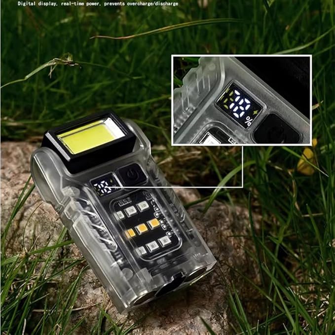 G5 EDC Flashlight 1200 Lumens, Super Bright 7 Modes Mini Pocket-Sized Flat Flashlights Rechargeable, Portable Small LED Dual Light w/Clip, IP68 Keychain Magnetic Torches for Camping Emergency