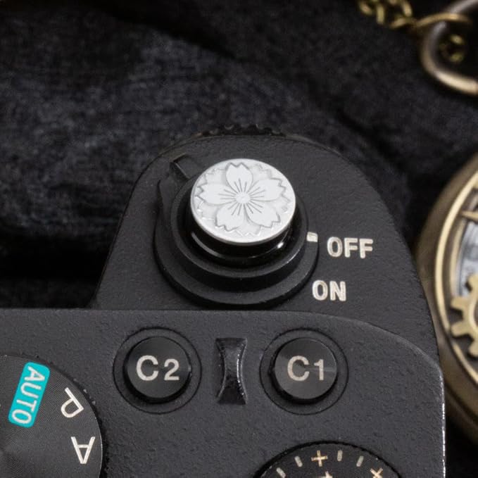 Floral Pattern Camera hot Shoe Cover Shutter Button for Sony A1 A7C A7CR A7CII A7M2 A7M3 A7R4 A7R5 A7S3 A6700 A6600 A6500 (Aluminum Alloy-Shutter Decorative Button)