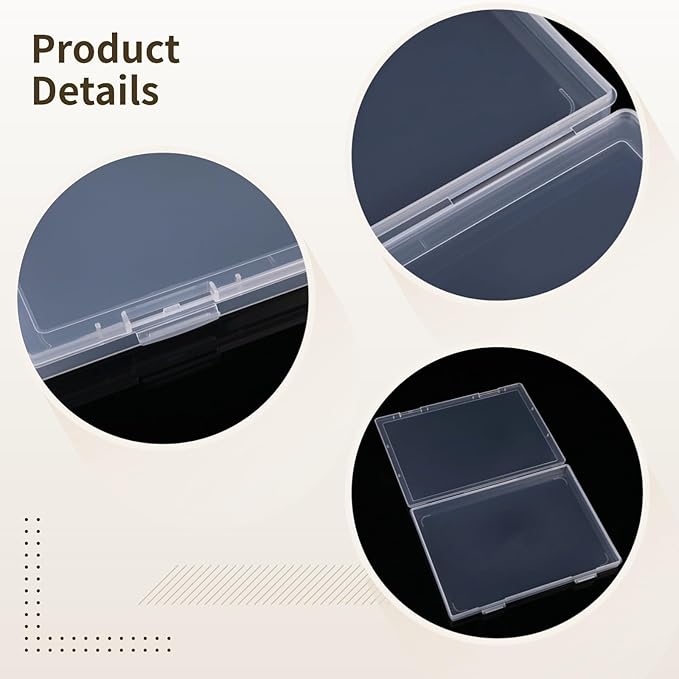 6 PCS Clear Photo Storage Boxes, 12 x 8.8 in Transparent Plastic Photo Case, Dustproof and Moisture-Proof, Container for Scrapbooks, Postcards, Crafts, Office Supplies, Files