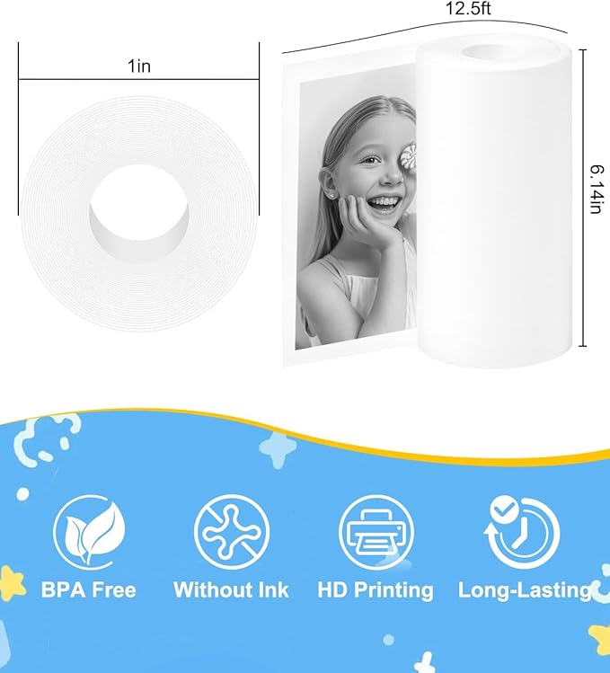 3 Rolls Instant Camera Refill Print Paper, HD Kidizoom Print Camera Paper Refill
