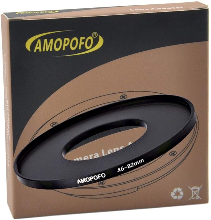 46 to 82mm /46mm to 82mm Step Up Ring Filter Adapter for UV,ND,CPL,Metal Step Up Ring,Compatible with All 46mm Camera Lenses & 82mm Accessories
