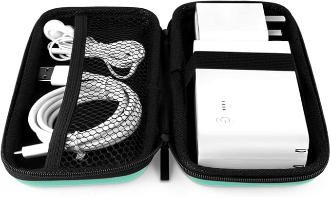 iMangoo Travel Essentials Electronics Organizer Charger Case Portable Dual Zipper Shockproof Pouch Tech Purse Cord Cable Pouches Power Bank Storage Accessories Bag for Women Men,6.5x3.2x1 Mint