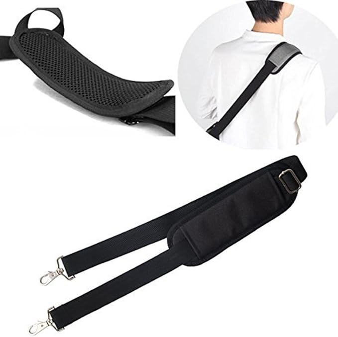 JAKAGO 59" Replacement Wide Shoulder Strap, Adjustable Bag/Purse Shoulder Belt Strap with Clip Hooks and Comfortable Non-Slip Pad for Briefcase/Duffel/Camera/Laptop Case(black)