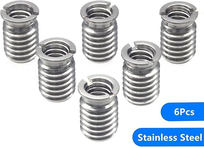 Stainless Steel 1/4"-20 Female to 3/8"-16 Male Convert Screw Adapter 6 Pieces 14mm Height