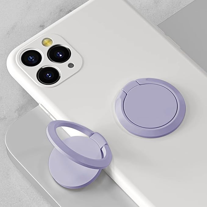 TENOC Phone Grip Sticky 360° Rotation Universal Stand Finger Ring Holder Slim Kickstand for Cell Phone Case, Purple