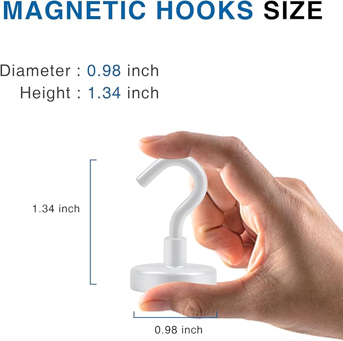 LOVIMAG Cruise Ship Essentials, 85Lb Magnetic Hooks for Cruise Cabins, Strong Magnetic Hooks for Hanging, Refrigerator, Celling, Grill, Fridge, Kitchen-12Pack