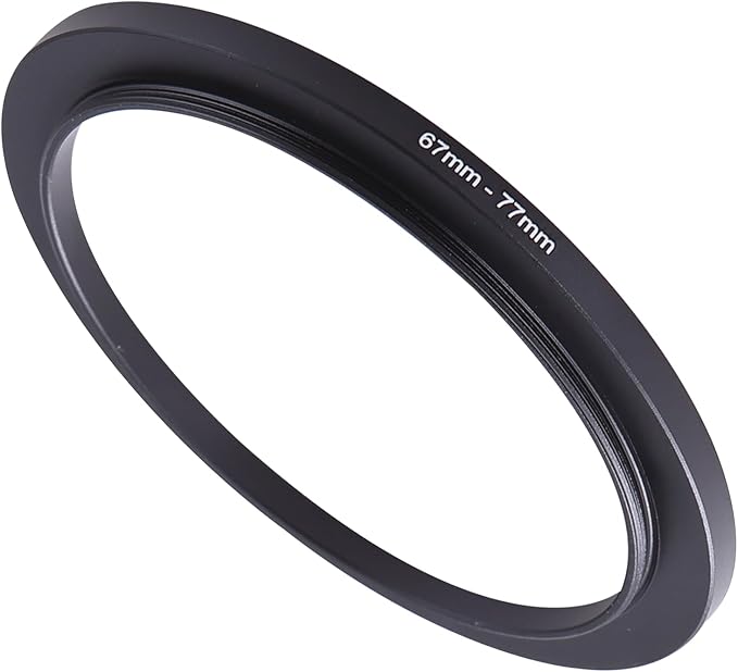 67-77mm Step-Up Ring Adapter, 67mm to 77mm Step Up Filter Ring for 67mm Lens Mount 77mm for DSLR Lenses and ND UV CPL IR Filters （67-77mm）