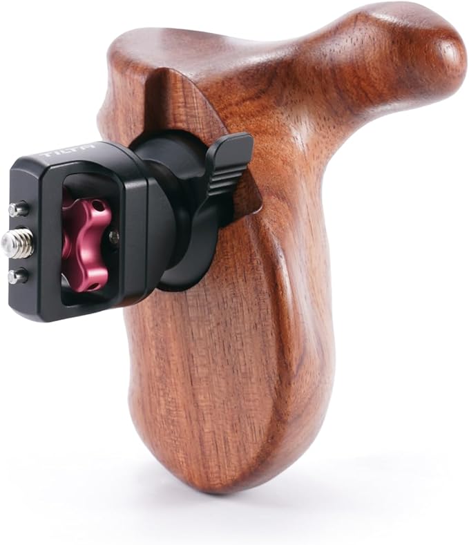 Tilta Advanced Side Wooden Handle | Black Walnut Wood & Aluminum Alloy Build | Quick Release Button TA-AWH8-R-B (VIII - NATO Rail - Right) (1/4-20" with Locating Pins - Type XI)