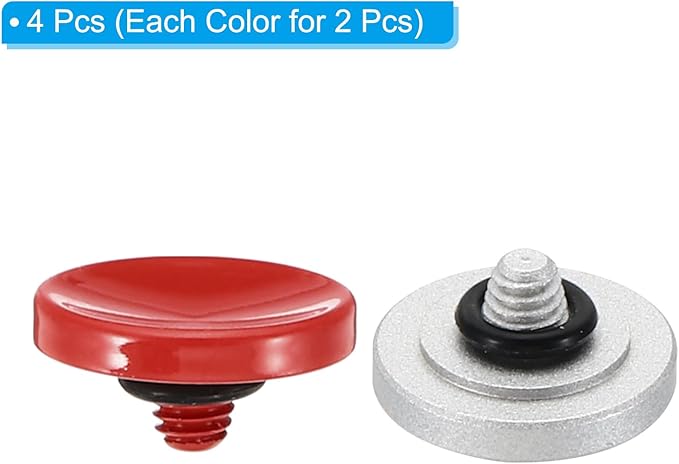 PATIKIL Camera Shutter Button, 2 Pack Soft Shutter Release Button Pure Copper Camera Button Concave Suitable for Nikon for Fujifilm for Leica DSLR/SLR Camera, Red Silver