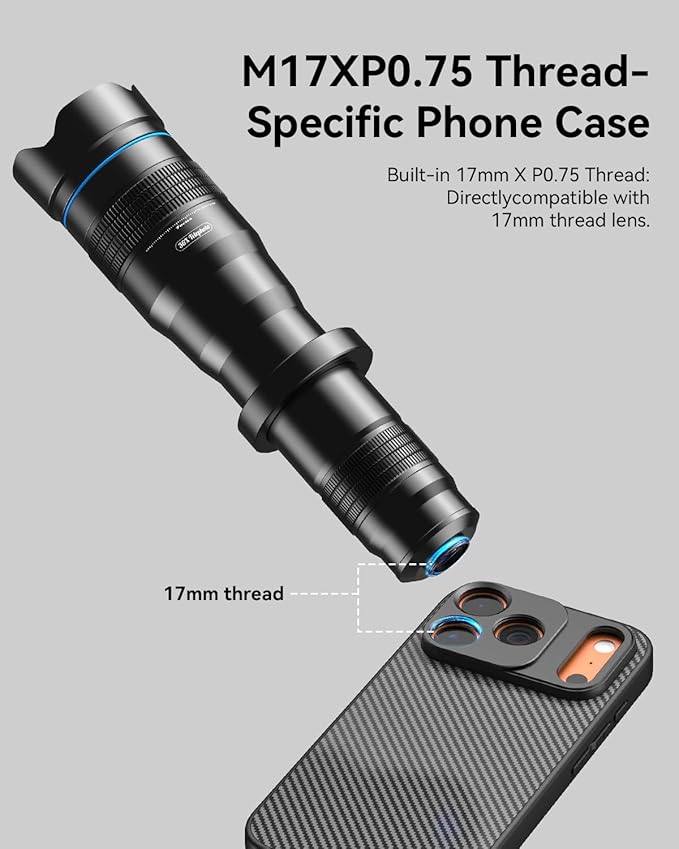 Evil eye 36X Telephoto Lens for iPhone 17 Pro, High Power HD Telephoto Phone Lens with Tripod, Phone Lens Attachments for Travel, Concert, Exploration