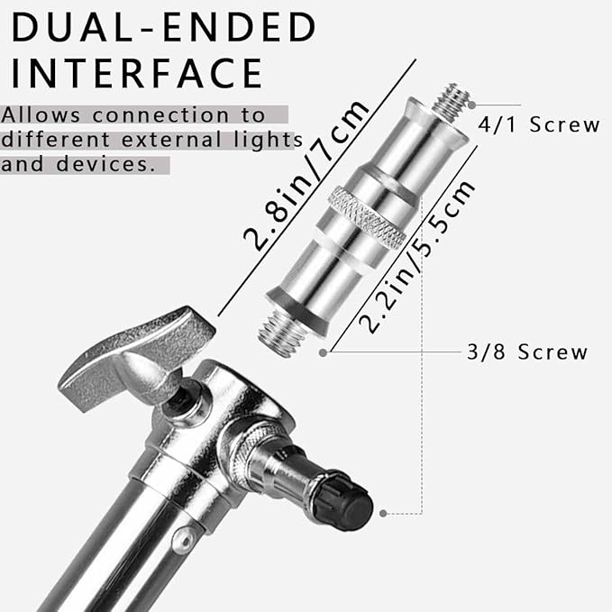4 PCS Standard 1/4 to 3/8 inch Metal Convertor Threaded Screw Tripod Adapter Spigot Stud for Flash Holder, Studio Light Stand, Ball Head (Copper)