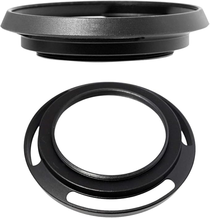 Fotasy 43mm Slim Low Profile Designed Metal Curved Metal Screw-in Lens Hood Shade for Leica Leitz Voigtlander Canon Fuji Nikon Olympus Panasonic Pentax Sony, 43 mm Hood