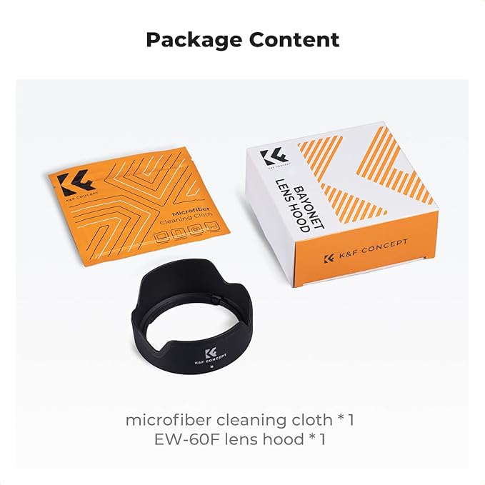 K&F CONCEPT Lens Hood Replacement of EW-60F Hood Compatible with Canon RF-S 18-150mm F3.5-6.3 is STM, EF-M 18-150mm F3.5-6.3 is STM Reversible Snap on Camera Lens Shade Fits 55mm Filters and Lens Cap
