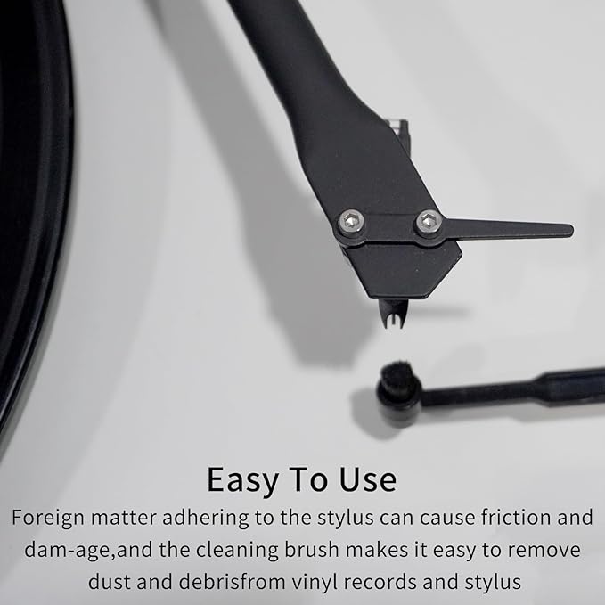 Record Cleaner Brush, Ultra Carbon Fiber Record Cleaner, Anti-Static Gentle Record Cleaning Tools with Record Player Needle Cleaning Brush, Record Player Accessories