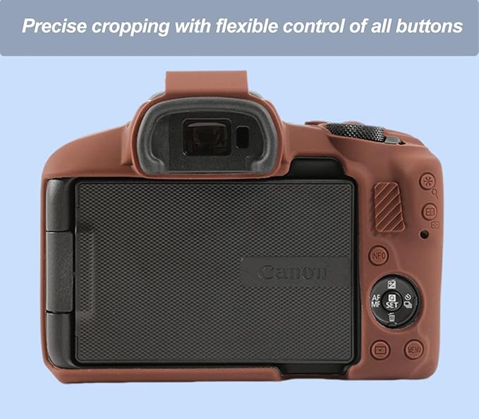 Pocoukate Case for Canon EOS R50 Camera, Soft Silicone Protective Cover Skin with EOS R50 Screen Protector Accessories for Canon EOS R50 Mirrorless Camera Silicone Case - Coffee