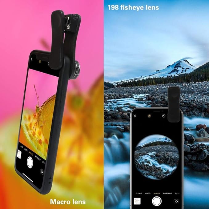 Phone Camera Lens Kit (13 Pieces) for iPhone 11 Xs 10 8 7 6 Plus SE Samsung and Most Andriod Phone- Wide Angle Lens & Macro Lens+Fisheye Lens and More