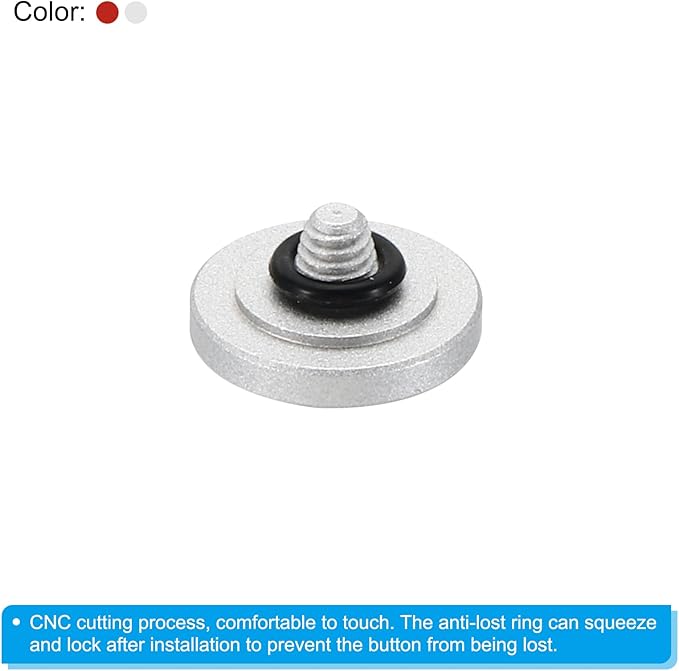 PATIKIL Camera Shutter Button, 2 Pack Soft Shutter Release Button Pure Copper Camera Button Concave Suitable for Nikon for Fujifilm for Leica DSLR/SLR Camera, Red Silver