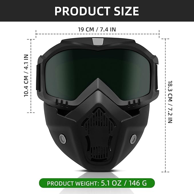 Mask for Welding and Cutting with Anti-Glare Welding Helmet, Anti-Dust, Large Viewing Welding Hood