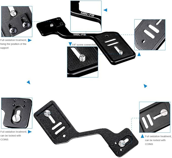 Flash Bracket - Aluminium Alloy Flash Stand Mount - Camera Flashlight Tripod Bracket - with Dual 1/4in Screw - for DSLR Stand