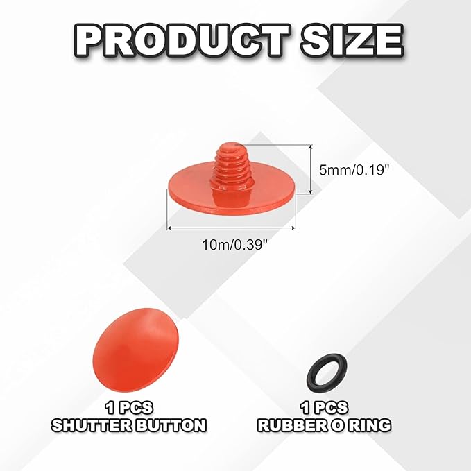 PATIKIL Camera Shutter Button, 10mm Convex Surface Shutter Release Button Pure Copper Camera Buttons for Nikon for Fujifilm for Leica DSLR/SLR, Orange