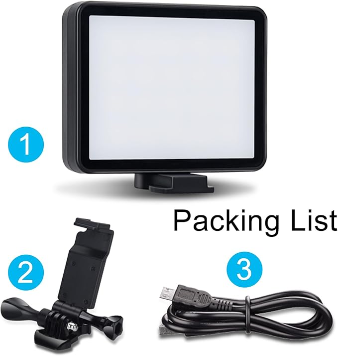 Suptig LED Video Light, Portable Photography Compatible for Gopro Hero 13, Hero 12,11,10,9,8,7,6,5,4,3,3+, DJI OSMO, AKASO, Sony DSLR Canon Camera Gopro Vlogging.