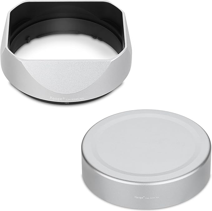 Haoge Metal Square Lens Hood for Sony RX1R3/RX1M2/RX1 FE 40mm F2.5 G FE 50mm F2.5 G FE 24mm F2.8 G Lens Shade on A7CII A7CR A7R4 Camera Bayonet Mount Silver