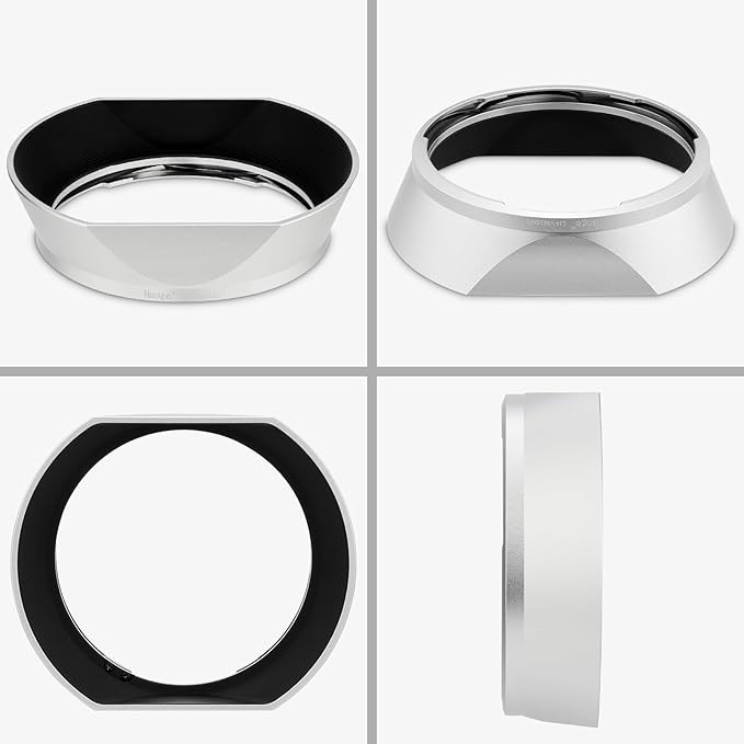 Haoge Metal Square Bayonet Lens Hood for Voigtlander Nokton Aspherical ASPH 40mm f1.2 VM,35mm f/1.2 I II III VM, 50mm f1.2 VM Leica M-Mount Lens Replaces LH-8 Shade LH-VM35MS Silver