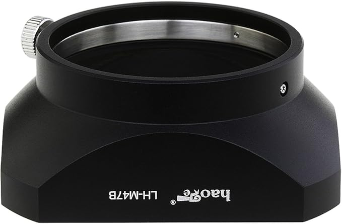 Haoge LH-M47B Metal Lens Hood Shade for Olympus M.ZUIKO Digital ED 12mm f2 Lens Replaces Olympus LH-48 Black