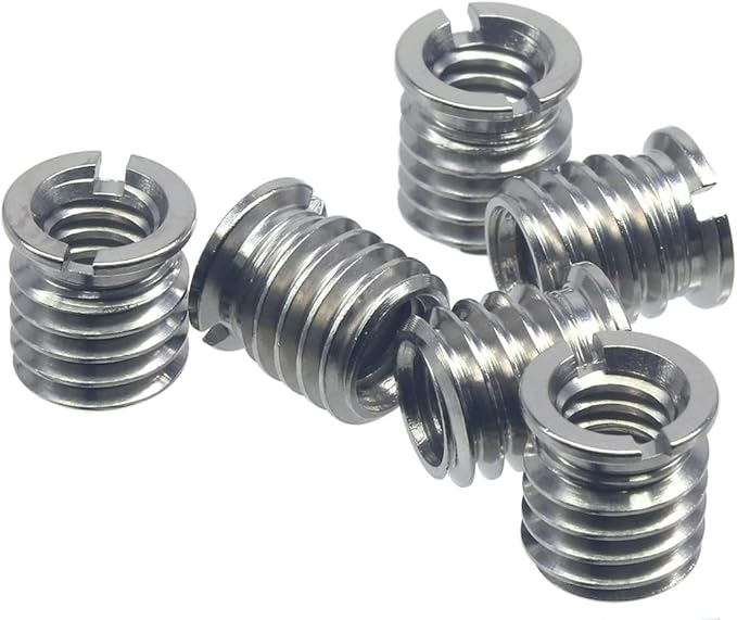 Stainless Steel 1/4"-20 Female to 3/8"-16 Male Convert Screw Adapter 6 Pieces 10.5mm Height