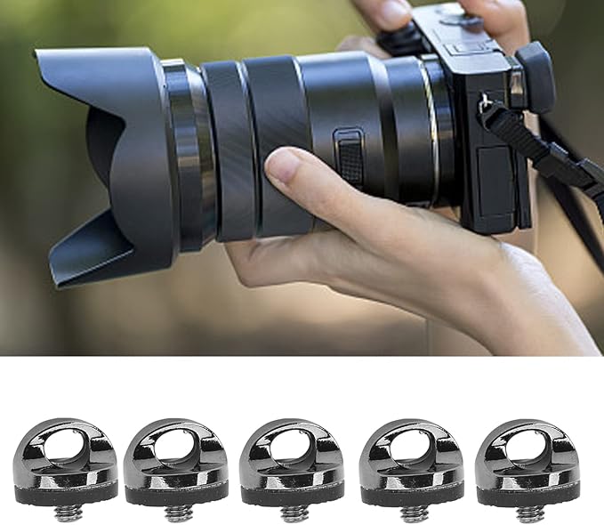 D Ring Camera Screws, 5pcs UNC 1/4 20 Thread Camera Neck Strap Screw Holder Quick Release Plate Mounting Screw 20mm Head Diameter