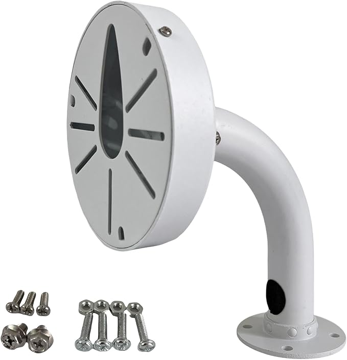 Indoor Outdoor Security Camera Wall Mount, L-Type Metal Bracket, Junction Box Cable Management
