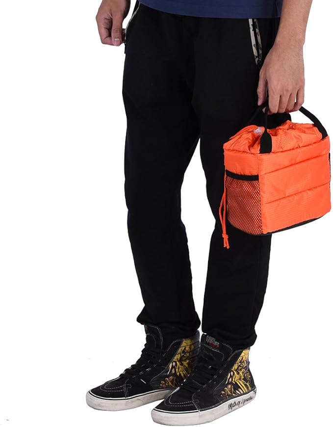 ZJchao Camera Bag, Camera Bag Insert Shockproof Padded Divider Drawstring Closure for DLSR (Orange)