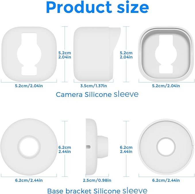 Camera Cover Compatible Blink Mini Silicone Skin Case, Anti-Scratch Protective Blink Mini Cover Bracket, Weather-Proof 360 Degree Protective Adjustable Indoor/Outdoor Small Mount (White)