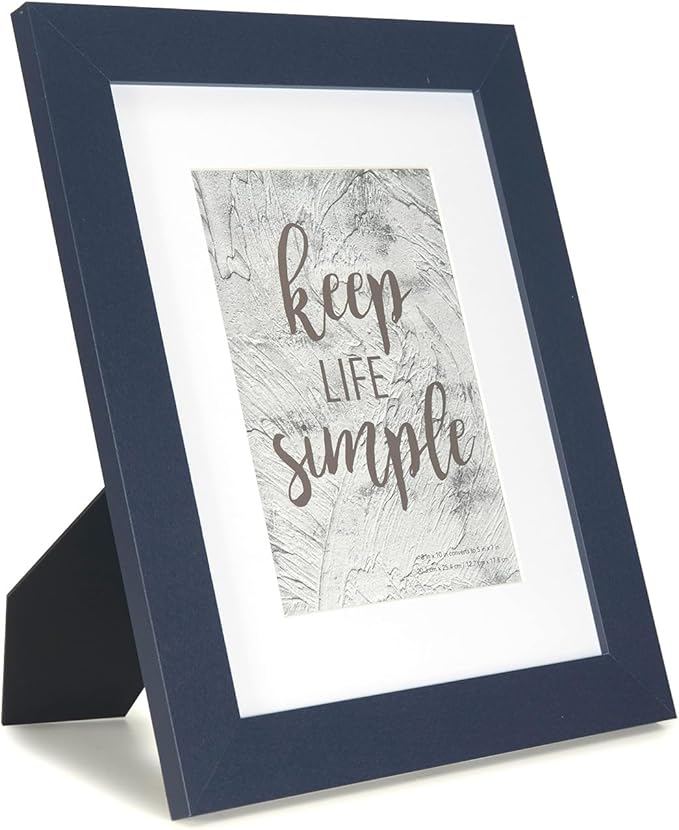 kennethan 8x10 Picture Frame Navy Blue 1 Pcs Wooden Frame can Display 5x7 Picture with Mat or 8x10 Without Mat on the Wall or Table for home decoration,holiday gift