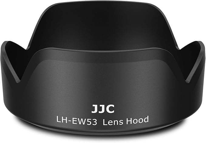 JJC Camera Lens Hood Shade for Canon EF-M 15-45mm f/3.5-6.3 is STM & RF-S 18-45mm f/4.5-6.3 is STM Lens on Canon EOS R100 R50 M50 M50 Mark II M5 M6 M6 Mark II M200 M100 Replaces Canon EW-53 Hood
