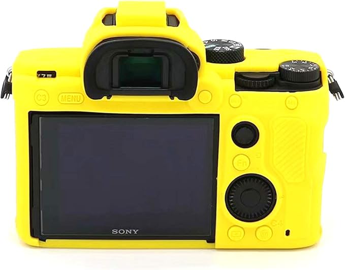 Professional Secure Soft Silicone Camera Case Bag Housing Rubber Body Skin for Sony Alpha A7iii a73 A7R3 A7Riii a7R Mark III a7 Mark III Digital SLR Camera Protective Case (Yellow)