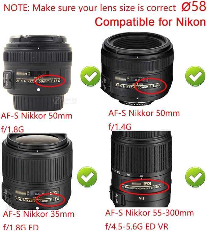 58mm-67mm Step Up Ring 58mm Lens to 67mm Filter (2 Pack), WH1916 Camera Lens Filter Adapter Ring Lens Converter Accessories