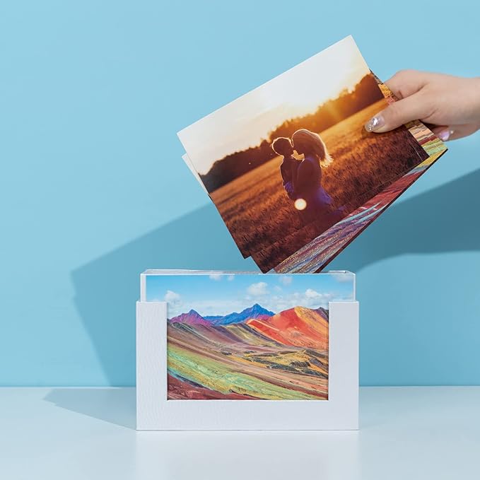 Aiuonenian Storage Box 5x7, Cardboard Boxes for Small Family & Couple Photos, Gift Boxes, Silver White