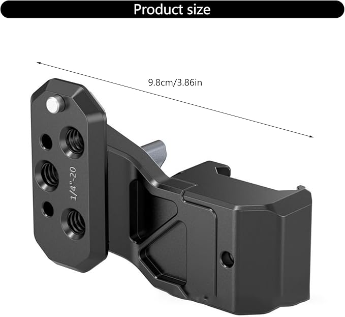 Ergonomic Camera Side Grip Mounting Aluminum Side Handle Extension Adapter for DSLR Wedding Event Photography Aluminum Grip Adapter