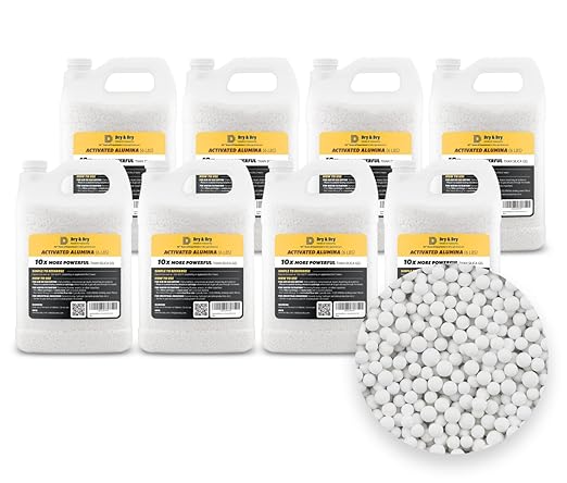 Dry & Dry [48 LBS] Activated Alumina Desiccant Beads | High-Capacity Moisture Absorber, Rechargeable Humidity Control for Industrial & Home Use